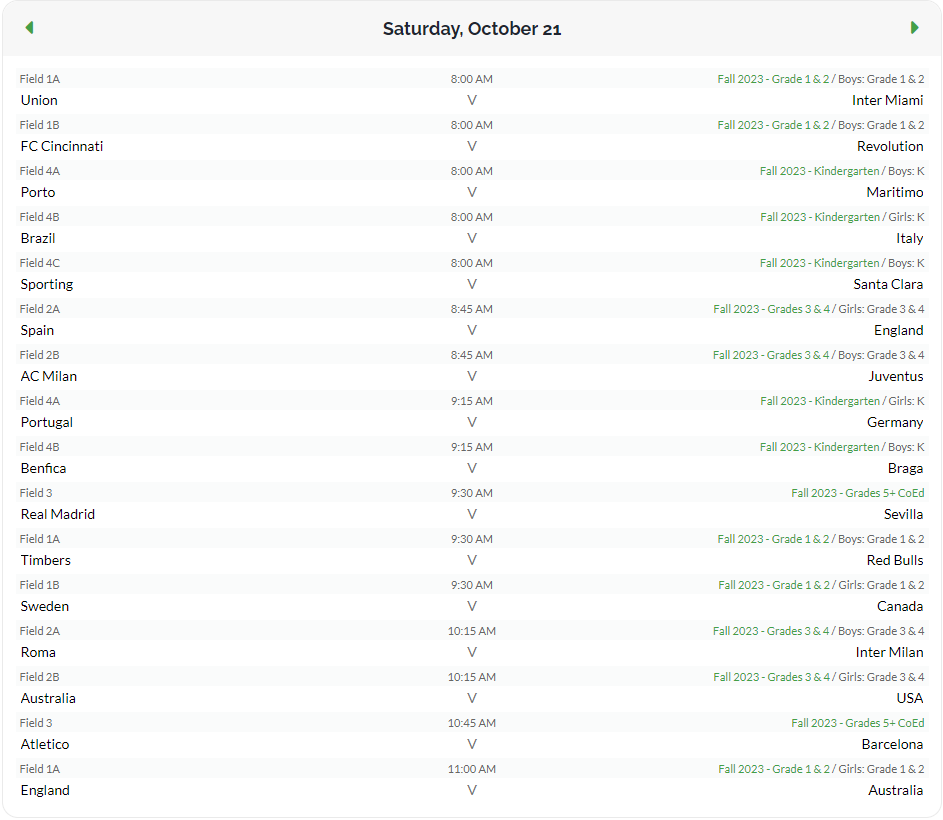 10/21 schedule